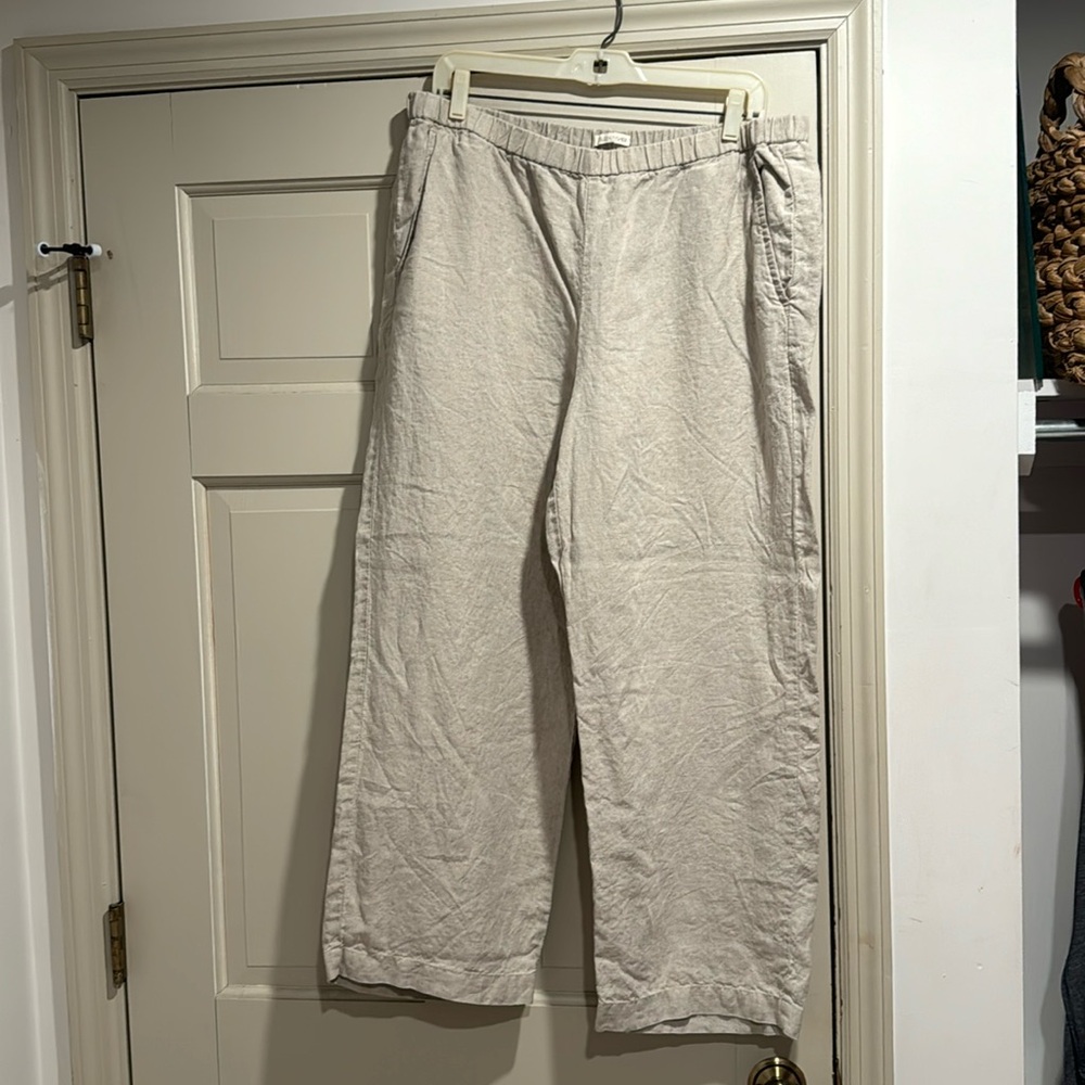 Eileen Fisher khaki linen pants